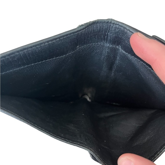 Gucci Jackie Signature Black GG Canvas Compact Wallet Black Leather Trim Used - Picture 6 of 13